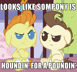 Size: 771x720 | Tagged: safe, pound cake, pumpkin cake, caption, looks like somepony's, redo