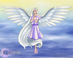 Size: 800x638 | Tagged: safe, artist:flyingpony, oc, oc only, oc:lunarstar, g1, humanized, solo, winged humanization