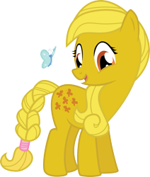 Size: 1479x1745 | Tagged: safe, artist:belldandychan, butterscotch (g1), butterfly, g1, g1 to g4, generation leap, solo