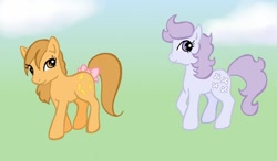 Size: 800x466 | Tagged: safe, artist:butterscotch25, blossom, butterscotch (g1), g1, g1 to g4, generation leap