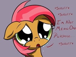 Size: 1000x750 | Tagged: safe, artist:firebrandkun, babs seed, earth pony, pony, crying, female, filly, sad