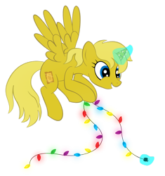 Size: 900x959 | Tagged: safe, artist:zomgitsalaura, oc, oc only, oc:ticket, alicorn, pony, alicorn oc, christmas, christmas lights, simple background, solo, transparent background