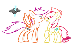 Size: 895x594 | Tagged: safe, artist:selective-yellow, apple bloom, scootaloo, earth pony, pony, female, filly, older