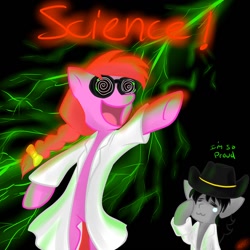 Size: 894x894 | Tagged: safe, artist:8bitsofmagic, oc, oc only, oc:cootersneeze, pony, bipedal, mad scientist