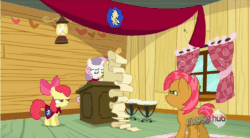 Size: 854x470 | Tagged: safe, screencap, apple bloom, babs seed, scootaloo, sweetie belle, one bad apple, animation error