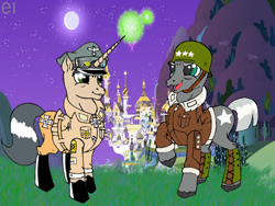 Size: 1024x768 | Tagged: safe, erwin rommel, george s patton jr, military, military uniform, ponified, soldier, world war ii