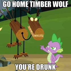 Size: 700x700 | Tagged: safe, spike, dragon, spike at your service, go home you're drunk, male, timber wolf puppet