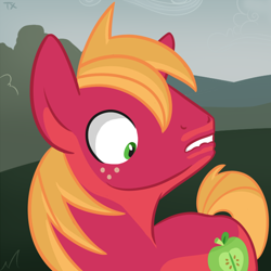 Size: 900x900 | Tagged: safe, artist:tex, big macintosh, earth pony, pony, lip bite, male, solo, stallion