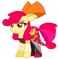 Size: 688x708 | Tagged: safe, artist:fibs, apple bloom, alternate universe, clothes, dress, solo, wip