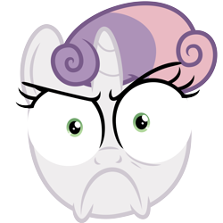 Size: 5000x5000 | Tagged: safe, artist:tim015, artist:zutheskunk traces, sweetie belle, absurd resolution, frown, raised eyebrow, simple background, special eyes, transparent background, vector, vector trace, wide eyes