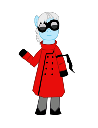 Size: 1612x2094 | Tagged: safe, artist:jewelsfriend, pony, bipedal, clothes, coat, dr. strangelove, konami, metal gear, peace walker, ponified, sunglasses