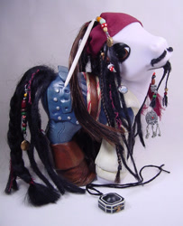 Size: 550x677 | Tagged: safe, artist:woosie, g3, custom, irl, jack sparrow, photo, ponified, toy