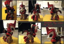 Size: 900x622 | Tagged: safe, artist:manicdraconis, custom, figurine, irl, knock out, photo, ponified, transformers, transformers prime