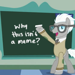 Size: 600x600 | Tagged: safe, chalk, chalkboard, covalent board, covalent bond, exploitable meme, gif party, glasses, solo, text