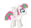 Size: 106x96 | Tagged: safe, blossomforth, adoraforth, animated, cute, desktop ponies, pixel art, simple background, solo, sprite, transparent background