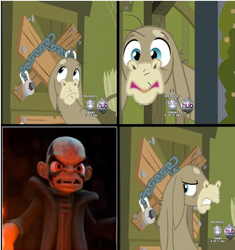 Size: 570x607 | Tagged: safe, edit, edited screencap, screencap, cranky doodle donkey, donkey, a friend in deed, crossover, kaos, meme, skylanders