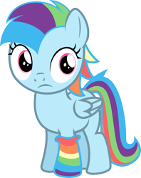 Size: 3000x3781 | Tagged: safe, artist:blueblitzie, oc, oc only, oc:prism dart, filly, offspring, parent:rainbow dash, parent:soarin', parents:soarindash, simple background, sock, solo, transparent background, vector