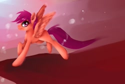 Size: 1500x1000 | Tagged: dead source, safe, artist:edahi, scootaloo, pegasus, pony, female, solo, spread wings, wings