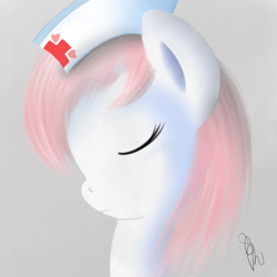 Size: 800x800 | Tagged: safe, artist:santiago0593, nurse redheart, earth pony, pony, female, mare, pink mane, solo, white coat