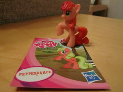 Size: 1024x768 | Tagged: safe, pepperdance, pony, blind bag, collector card, irl, photo, toy