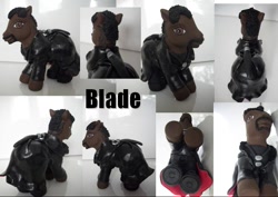 Size: 840x596 | Tagged: safe, artist:berrymouse, pony, blade, blade (marvel comics), custom, daywalker, irl, photo, ponified, toy