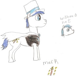 Size: 561x553 | Tagged: safe, artist:lunastar3614, earth pony, pony, count bleck, paper mario, ponified, super mario bros., super paper mario, traditional art