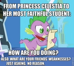 Size: 436x386 | Tagged: safe, edit, edited screencap, screencap, spike, dragon, friendship is magic, caption, letter, male, meme, quill, spike's love letters, tongue out