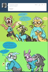 Size: 604x892 | Tagged: safe, artist:pachnoda, alicorn, pony, aquabats, crash mclarson, crossover, dragonified, eaglebones falconhawk, jimmy the robot, mc bat commander, ponified, ricky fitness, tumblr