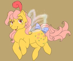 Size: 529x439 | Tagged: safe, artist:thiscrispykat, queen rosedust, rosedust, flutter pony, g1, queen, solo, tail bow