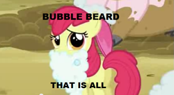 Size: 631x345 | Tagged: safe, screencap, apple bloom, earth pony, pony, spike at your service, caption, female, filly