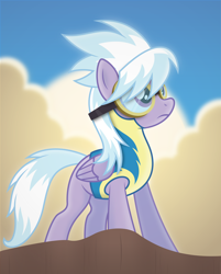 Size: 4792x5946 | Tagged: dead source, safe, artist:bronyfang, artist:tim015, artist:tim15, cloudchaser, absurd resolution, cloud, goggles, solo, wonderbolt trainee uniform