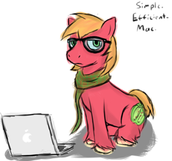 Size: 850x800 | Tagged: safe, big macintosh, earth pony, pony, apple (company), clothes, glasses, hipster, male, scarf, stallion