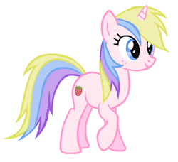 Size: 649x593 | Tagged: safe, artist:durpy, holly dash, pony, unicorn, background pony, female, mare, raised hoof, simple background, smiling, solo, white background