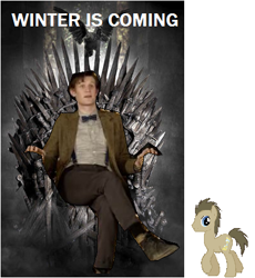 Size: 400x434 | Tagged: safe, doctor whooves, crossover, doctor who, game of thrones, iron throne, obligatory pony, seaponies of venice