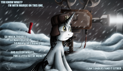 Size: 1250x732 | Tagged: safe, artist:jamescorck, oc, oc only, oc:movie slate, fargo