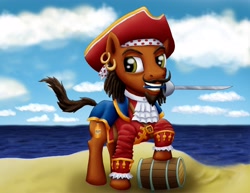 Size: 4404x3392 | Tagged: safe, artist:daoldhorse, derpibooru import, captain morgan, pirate, ponified