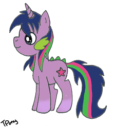 Size: 702x783 | Tagged: dead source, safe, artist:twitterfulpony, oc, oc only, dracony, hybrid, crossbreed, interspecies, interspecies offspring, offspring, parent:spike, parent:twilight sparkle, parents:twispike, solo