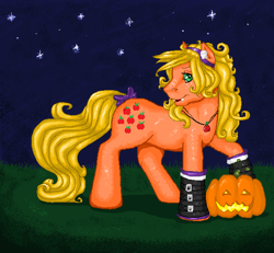 Size: 611x565 | Tagged: safe, artist:silvermoonbreeze, applejack (g1), g1, halloween, ms paint