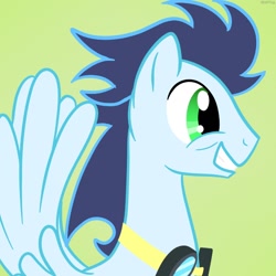 Size: 600x600 | Tagged: safe, artist:hudoyjnik, soarin', pegasus, pony, blue coat, blue mane, male, solo, stallion, wings