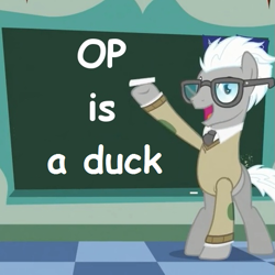 Size: 517x518 | Tagged: safe, edit, edited screencap, screencap, the crystal empire, chalkboard, covalent board, covalent bond, exploitable meme, glasses, meme, op, op is a duck (reaction image), reaction image