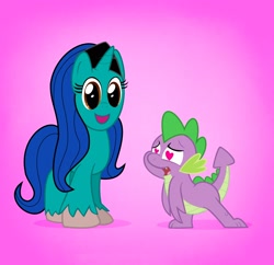 Size: 2432x2355 | Tagged: safe, artist:cartuneslover16, spike, oc, oc:melody, dragon, pony, unicorn, face