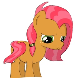 Size: 685x711 | Tagged: safe, artist:theyelliaes, babs seed, earth pony, brown coat, female, filly, freckles, long mane, solo, two toned mane