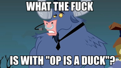 Size: 660x371 | Tagged: safe, edit, edited screencap, screencap, iron will, putting your hoof down, dialogue, image macro, op is a duck (reaction image), vulgar