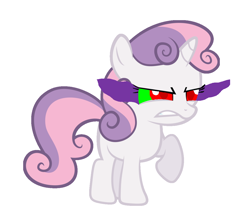 Size: 1144x1000 | Tagged: safe, sweetie belle, pony, unicorn, angry, dark magic, female, filly, sombra eyes, white coat