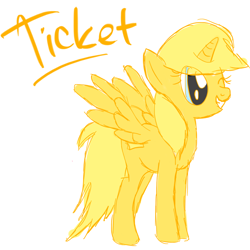 Size: 1000x1000 | Tagged: safe, artist:dashing clouds, oc, oc only, oc:ticket, alicorn, pony, alicorn oc, solo