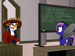 Size: 2759x2069 | Tagged: safe, artist:pony-berserker, oc, oc:saphire, flutter pony, chalkboard, crossover, la muerte, ponified, the book of life, trollestia