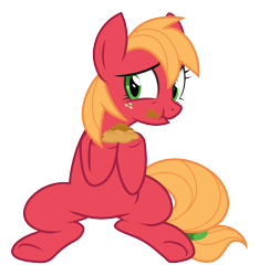 Size: 1477x1581 | Tagged: safe, artist:wicklesmack, big macintosh, macareina, apple fritter (food), rule 63