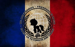 Size: 1920x1200 | Tagged: safe, artist:xyrowebwyre, pony, flag, france, my little pony logo, silhouette, smiling, text