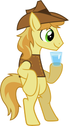 Size: 6000x10943 | Tagged: safe, artist:d4svader, braeburn, pony, absurd resolution, bipedal, drink, glass, simple background, solo, transparent background, vector, water