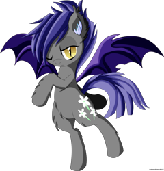 Size: 4135x4303 | Tagged: safe, artist:an-m, oc, oc only, oc:midnight blossom, bat pony, pony, absurd resolution, solo